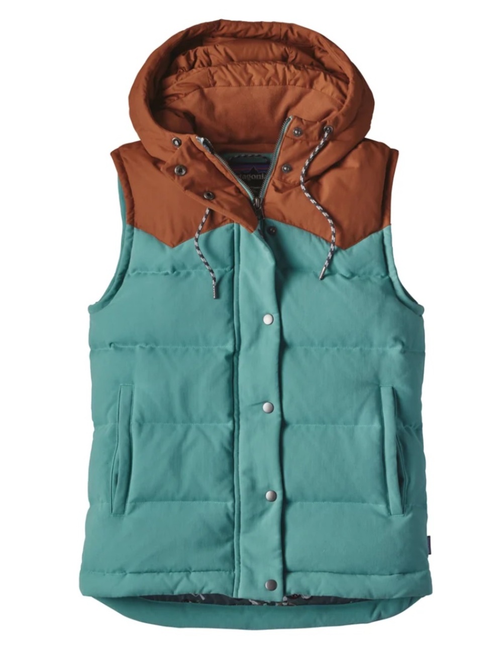 Patagonia Bivy Hooded Vest in Mogul Blue Mushroom Interior Size Small